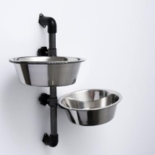 Adjustable multi -level stand wall -mounted with 2 bowls of 2.5 liters