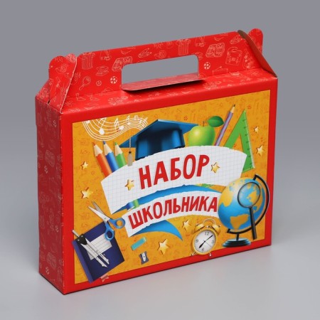 Gift folding box, packaging, “Set of School”, 33.7 x 25.7 x 7.9 cm