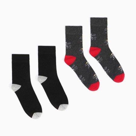 Set of male socks (2 pairs), black/gray color, size 42-43