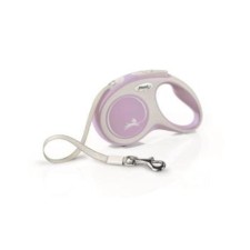 Roulette Flexi New Line Comfort S (up to 15 kg) tape, 5 m gray/pink