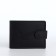 Men's purse on the button, a department for cards, coins, black color