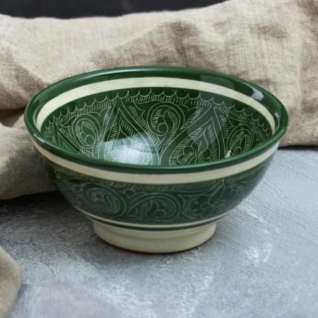 Rishtan ceramics "patterns" 15.5 cm, medium, green