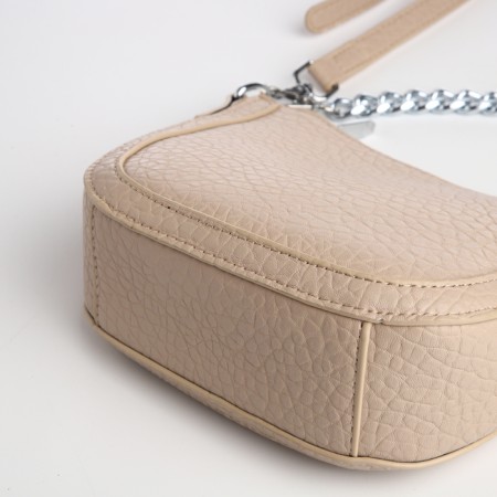 Bag Women's Cross-Bodi with a zipper, beige color-4