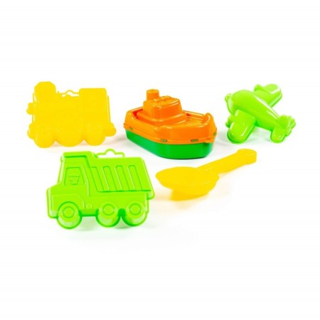 Set for playing in sand No. 380: Ship "Wave", scoop, 3 molds, color mix-2