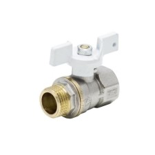 Кран шаровой Aquasfera Standard 1104-02, 3/4", PN 30, внутренняя/наружная, бабочка, никель
