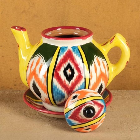 Set of Tea Rishtan Ceramics "Atlas No. 3", 9 items (kettle 0.8l, Piala 0.2l)-2