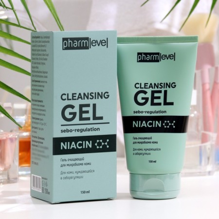 Pharmlevel niacin cleansing gel for skin microbioma, 150 ml