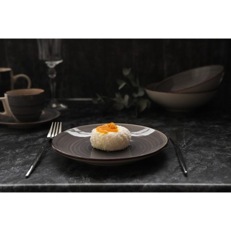 Board ceramic dessert shade "Sea World", d = 19 cm, brown color-6
