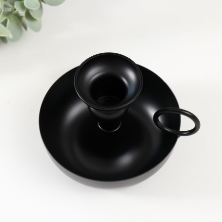 Summier Metal for 1 candle with a handle "Witte with a bowl" d = 2.6 cm black 10x10x8.5 cm-2