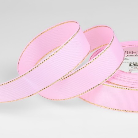 Republic tape "Golden threads", 25 mm × 23 ± 1 m, pink color No. 004