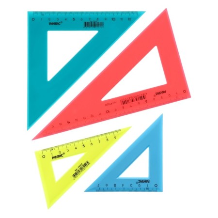 Set of triangles 4 pcs. Calligrata Katet 9/12/14/20 cm, opaque, color-1