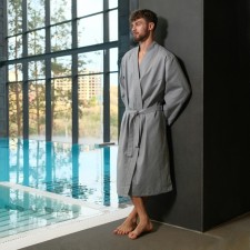 Wafel male extension bathrobe and I am Size 58-60, gray, 100% cotton, 200g/m2