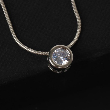 Piece "Strazinka" circle circle, white color in silver, 40 cm