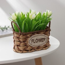 Kashpo for flowers woven with handles of the valve 