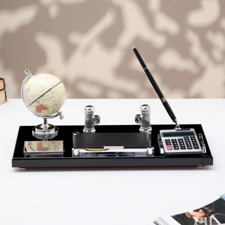 Set of desktop 6V1 with calculator, 16x36 cm, black-2