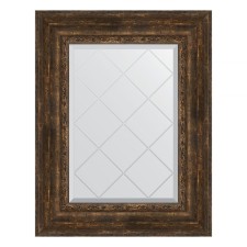 Mirror with engraving in a baguette frame, an aged tree with an ornament of 120 mm, 62x80 cm