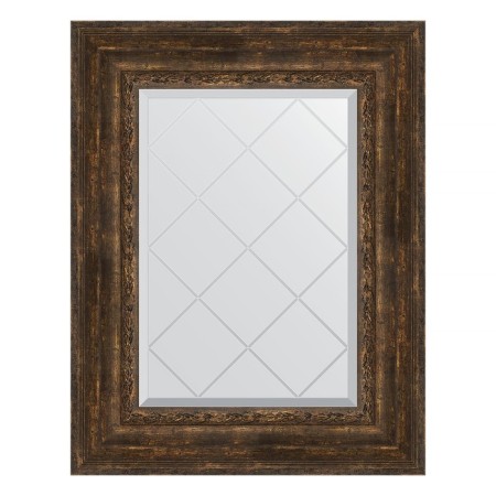 Mirror with engraving in a baguette frame, an aged tree with an ornament of 120 mm, 62x80 cm