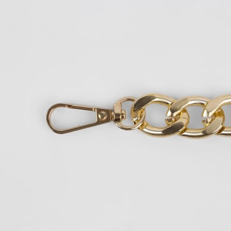 A chain for a bag, with carbines, iron, 22 × 16 mm, 30 cm, gold color-1