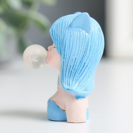 Souvenir Polystone "Girl with ears, pouts a bubble" MIX 4x3x2.5 cm-5