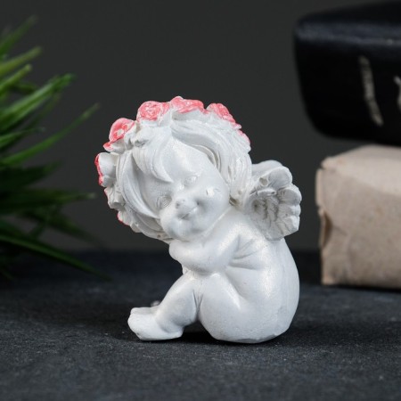 Figure "Angel in Wreath" Pearl, 7x5x5cm