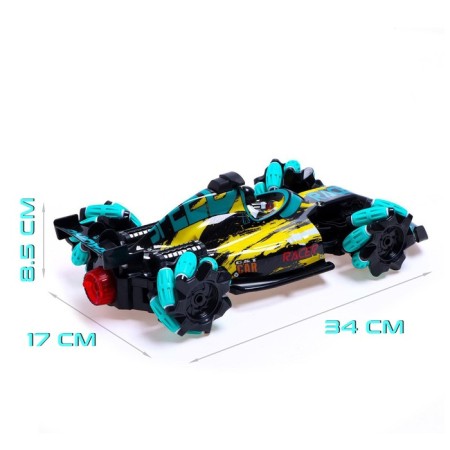 Radio -controlled “Formula” machine, 4WD, smoke effect, yellow color-1