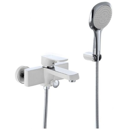Bath mixer D&K DA1433216, with short pour, white/chromium