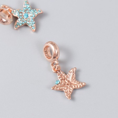 Bale with a suspension metal for creativity "sea star" gold, rhinestones 1.2x2.5 cm-1