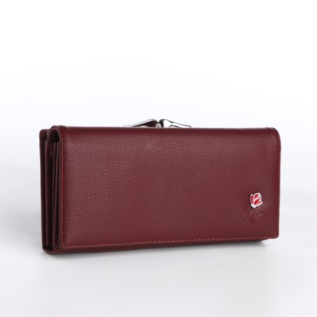 Women's wallet on a magnet, burgundy color