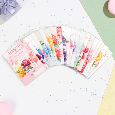 Set of mini-postcard "Flowers" 7.6 x 10.6 cm