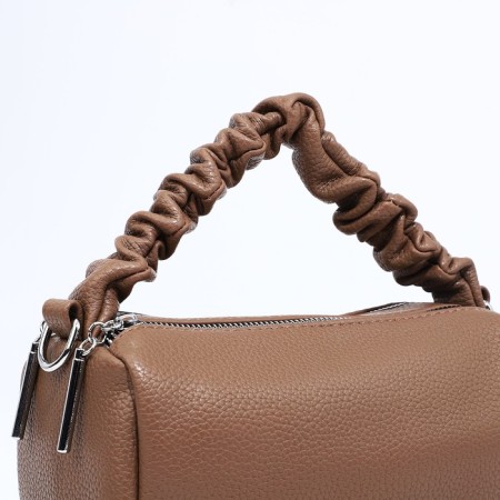 Baget bag with zipper, brown color-3