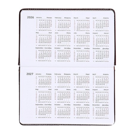 Pocket Dated 2025, 64 sheets, Devente.bravo, solid cover to leatzers with foam rubber, thermo embossing, block 70 g/m2, brown, 155 x 95mm-8
