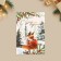 Watercolor cardboard card "Happy New Year", fox, embossing, 10 x 15 cm, new year