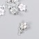 Decor for creativity metal, enamel, rhinestones "plumeri" silver 1x2.2 cm