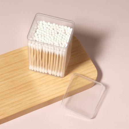 Organizer for cotton sticks, with a lid, 6.5 × 5.8 × 9.5 cm, in a package, transparent-4