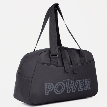 Sports bag with lightning, external pocket, long belt, black color
