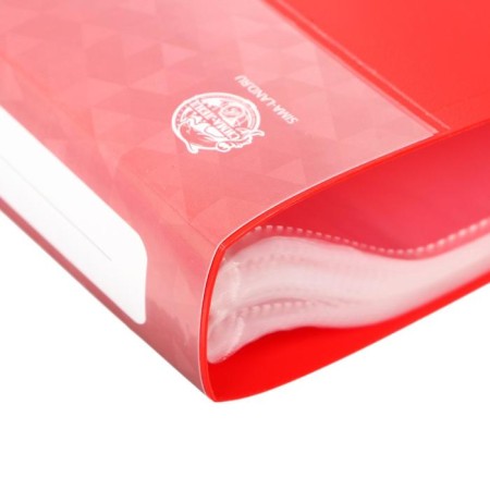 Folder with 100 A4 inserts, 700 microns, calligrata, pocket on the spine, red-3