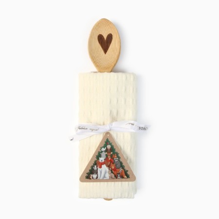New Year. Set Gift shares Winter: white color, towel 35x60cm, HL 100%, VAF 220g/m2-7