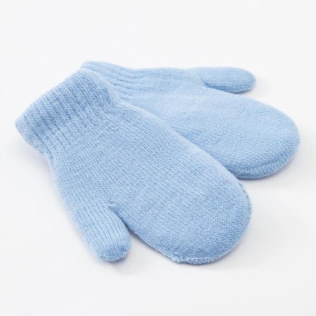 Mittens of two -layer Minaku "plain", col. Blue, rr 15 (6-8 years)