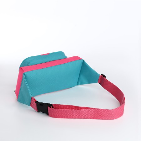 Lightning waist bag, outer pocket, pink/turquoise color-2