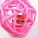 A set of 2 wicker balls from a vine with a bell, 3 cm, pink/green
