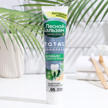 Toothpaste of the Forest Balm Total, a complex with sea salt, ginger and mast tea, 150 g