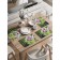 A set of napkins for setting the table "Bamboo and flowers", rectangular, rounded edges, size 30x46 cm, 4 pcs