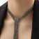 Set 2 objects: earrings, necklace "ice" path, gray color, 30 cm