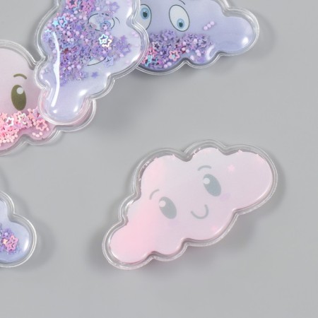 Shaker for the creativity of PVC "Cloud" with glitter mix 4x6.5 cm-2