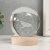 Souvenir glass backlight "Kit" d = 8 cm stand wood, usb 8x8x9.5 cm
