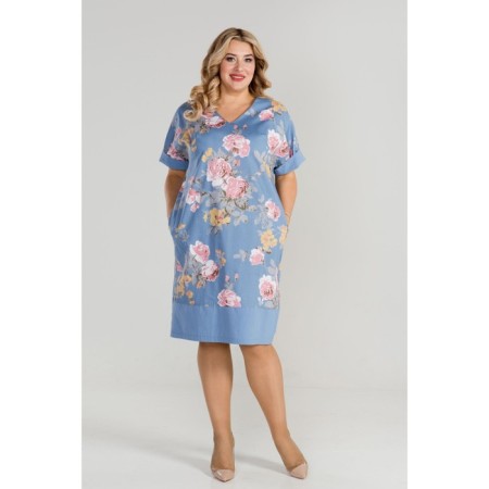 Women's dress, size 54, blue color-1