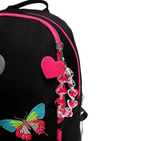 School backpack, 38 x 28 x 18 cm, Grizzly, ergonomic back, + keychain, black-3