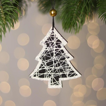 New Year's suspension with the backlight "Christmas tree" 7 × 19 cm