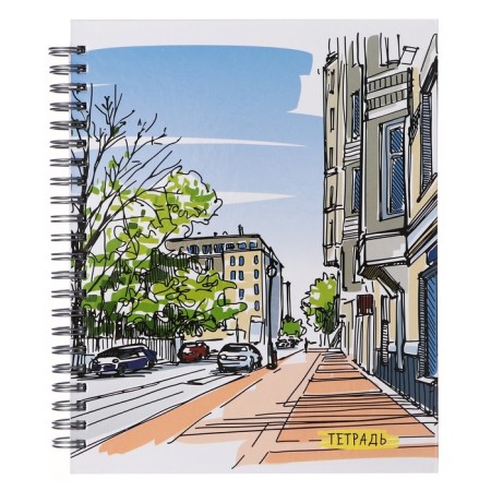 A notebook of 96 sheets in a cage on the crest "Office", a solid cover, glossy lamination, mix-5
