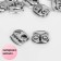 Cleeper for the cord, double, d = 6 mm, 1.5 × 1.9 cm, 10 pcs, silver color
